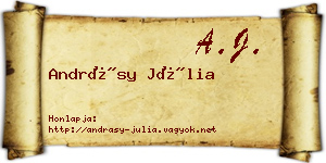 Andrásy Júlia névjegykártya