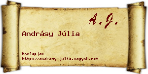 Andrásy Júlia névjegykártya